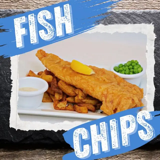 🎉🐟 It's time to reel in some deliciousness with our buy one get one half price fish and chips deal available on Fridays! 🍟🐟 

😋  Get your hands on some mouth-watering fish and chips! 🤑
#FishAndChips 🐟🍟